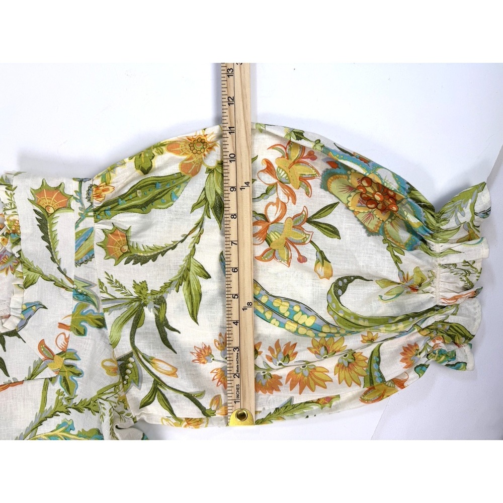 Rachel Roy Floral Button Up Blouse Top Womens Small Pretty Print Square Neck - Picture 6 of 11